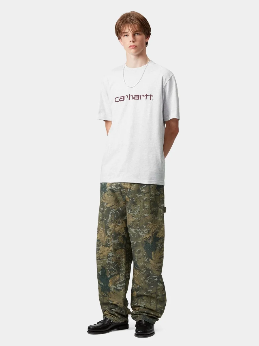 T-Shirt Carhartt WIP S/S Script Cinza/Bordô - Image 4
