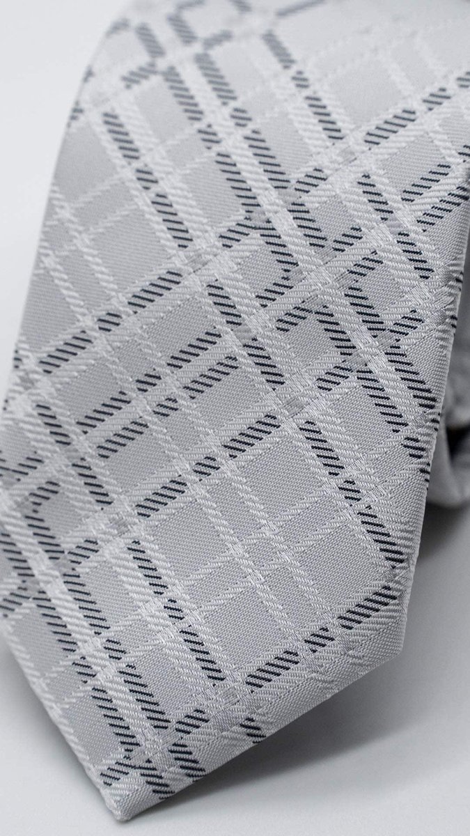 Gravata Skinny Grey com Padrão - Image 3