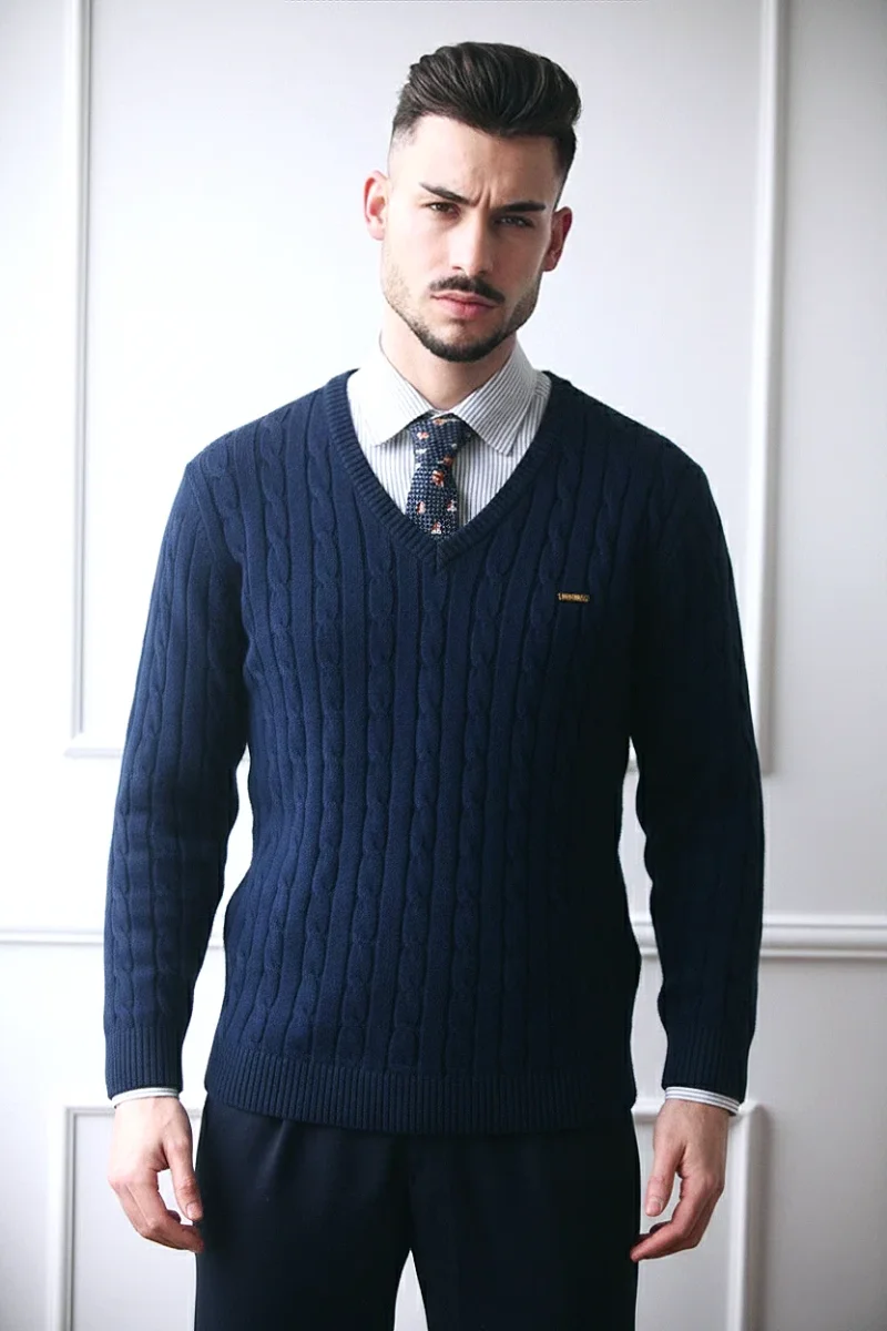 Camisola de malha trançada em Algodão Puro Premium Dilectus - Image 5