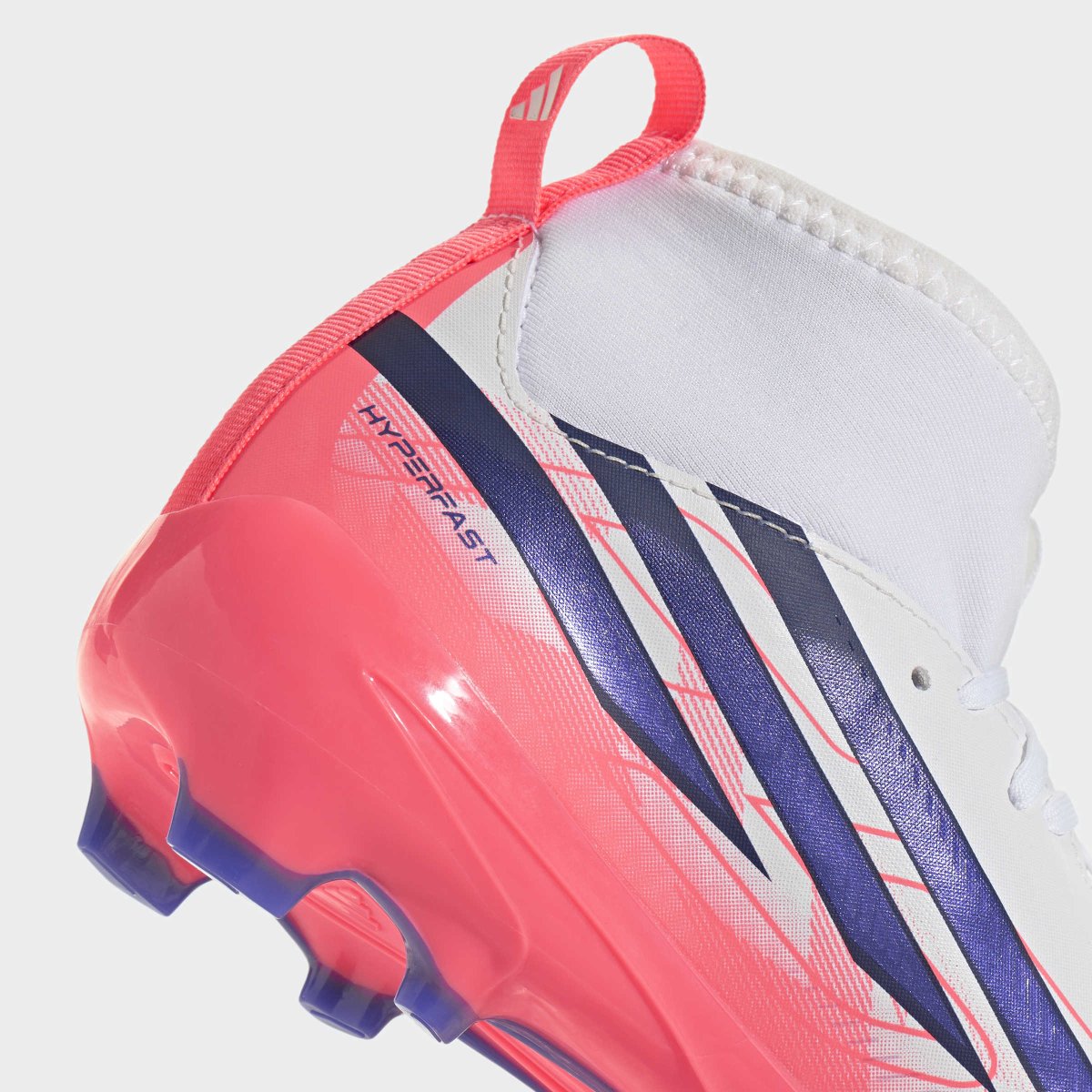 Chuteiras Adidas F50 Hyperfast League Mid FG Júnior Branco/Rosa - Image 8
