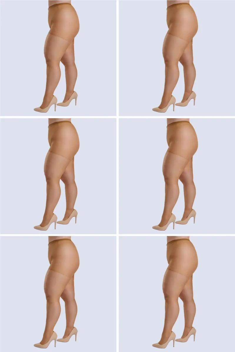 PACK 6 Collants Lycra Brilho Plus Size - Image 3