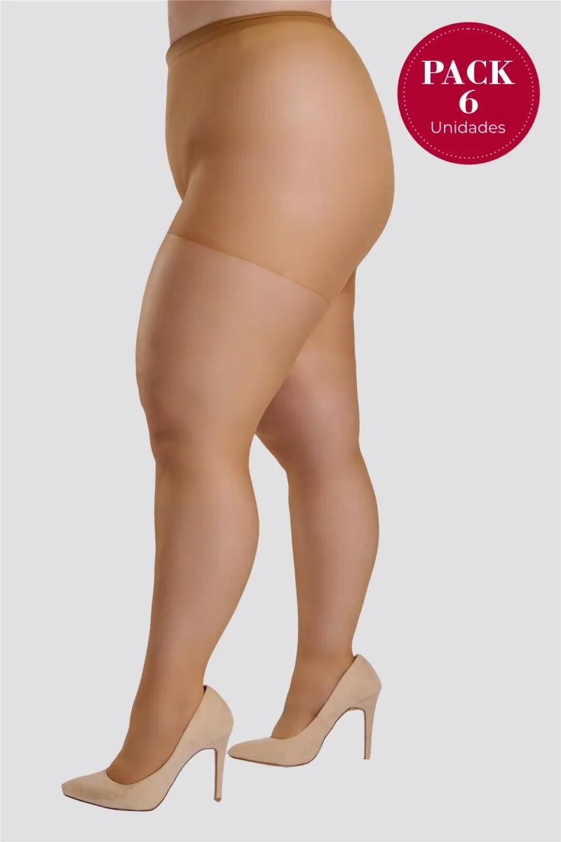 PACK 6 Collants Lycra Brilho Plus Size - Image 2