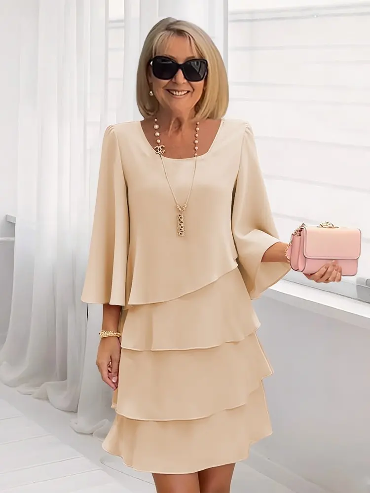 Elsa – Vestido elegante e fluido com volantes - Image 5