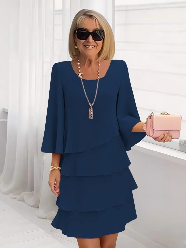 Elsa – Vestido elegante e fluido com volantes - Image 3