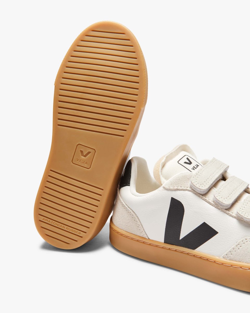 Sapatilha Veja Criança Small V-90 O.T Leather Branco/Preto - Image 5