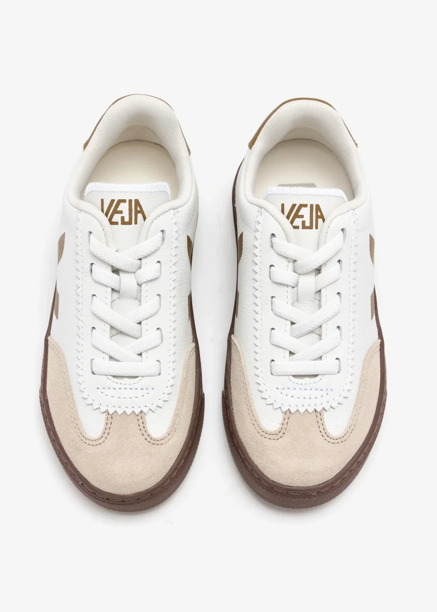 Sapatilhas Criança Veja Small Volley O.T Leather Branco/Castanho - Image 5