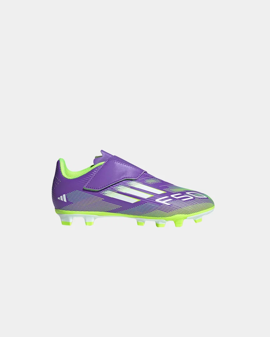 Chuteiras Adidas F50 Club J FG/MG Roxo/Verde - Image 2